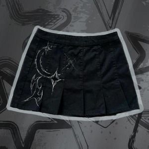 Cyber black mini skirt denim